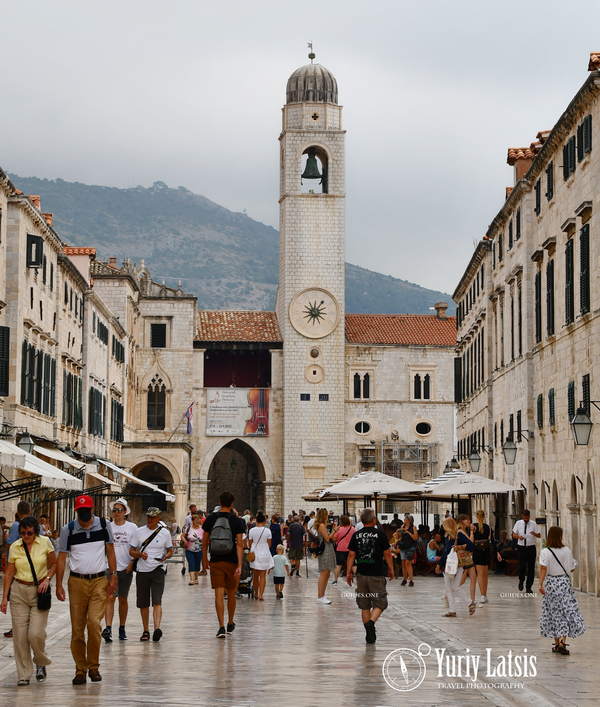 bell tower and sponzas palace in dubrovnik luza city bell tower 2